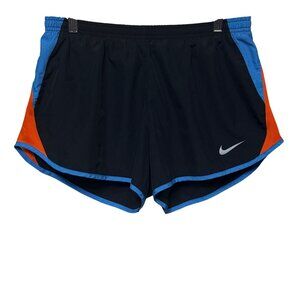 Nike Tempo Running Short Womens L Black Blue Orange Dri-FIT Athletic Lightweight